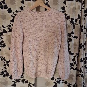 Wonder Nation Chenille Balloon Sleeve Pink Knit Pullover Sweater Size L 10-12